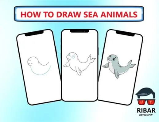 How To Draw Sea Animals android App screenshot 4