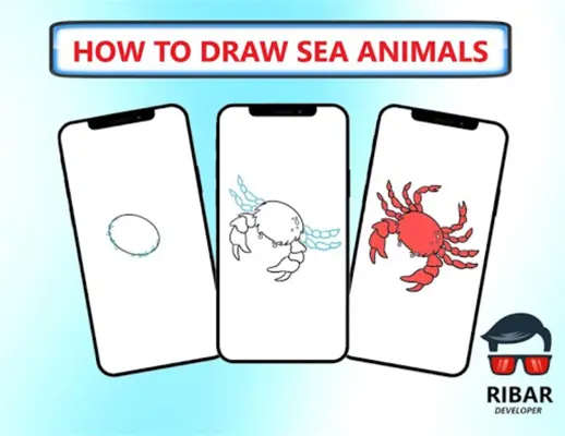 How To Draw Sea Animals android App screenshot 6