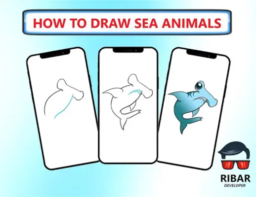 How To Draw Sea Animals android App screenshot 7